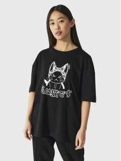 Κουπόνι 🎁 Togoshi Γυναίκες T-shirts T-Shirt TG23-TSD521 Μαύρο Relaxed Fit 🔔