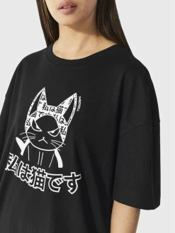 Κουπόνι 🎁 Togoshi Γυναίκες T-shirts T-Shirt TG23-TSD521 Μαύρο Relaxed Fit 🔔 -δερμάτινο πορτοφόλι Κατάστημα unnamed file 1346