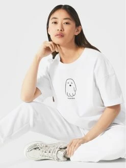 Νέος 🥰 Togoshi Γυναίκες T-shirts T-Shirt TG23-TSD510 Λευκό Relaxed Fit ✨ -δερμάτινο πορτοφόλι Κατάστημα unnamed file 1352