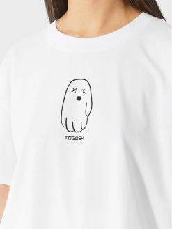 Νέος 🥰 Togoshi Γυναίκες T-shirts T-Shirt TG23-TSD510 Λευκό Relaxed Fit ✨ -δερμάτινο πορτοφόλι Κατάστημα unnamed file 1353