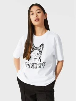 Φτηνός 😍 Togoshi Γυναίκες T-shirts T-Shirt TG22-TSD501 Λευκό Relaxed Fit 🥰 -δερμάτινο πορτοφόλι Κατάστημα unnamed file 1365