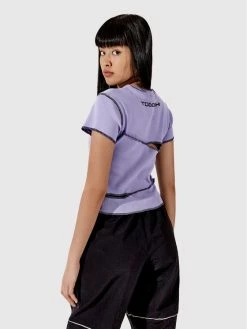 ΧΟΝΔΡΙΚΟ ΕΜΠΟΡΙΟ 🎁 Togoshi Γυναίκες T-shirts T-Shirt TG22-TSD002 Μωβ Slim Fit ⌛ -δερμάτινο πορτοφόλι Κατάστημα unnamed file 1421