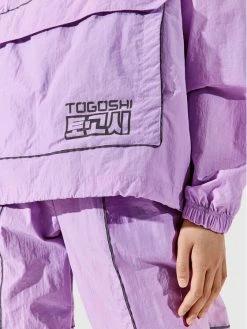 Προϋπολογισμός 🧨 Togoshi Γυναίκες Μπουφάν Anorak TG22-KUD001 Μωβ Oversize 😉 -δερμάτινο πορτοφόλι Κατάστημα unnamed file 1446